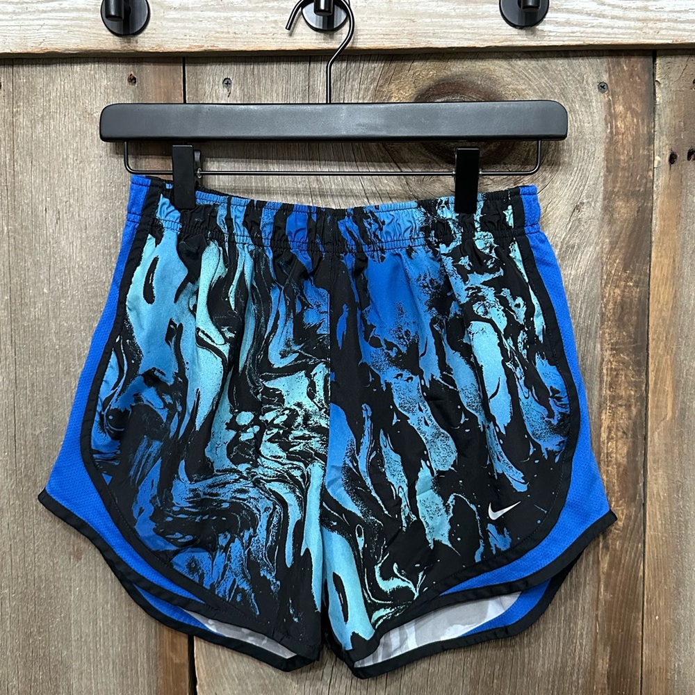 Nike Dri-Fit Tempo Running Shorts in Blue Black Marble Print Size Small Women’s